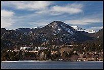 View of Estes Park across Lake Estes. Colorado, USA (color)