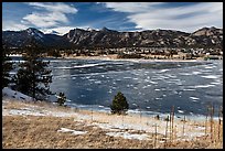 Estes Lake and Estes Park in late winter. Colorado, USA (color)