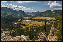 Rocks and valley with autumn colors, Pagosa Springs. Colorado, USA ( color)