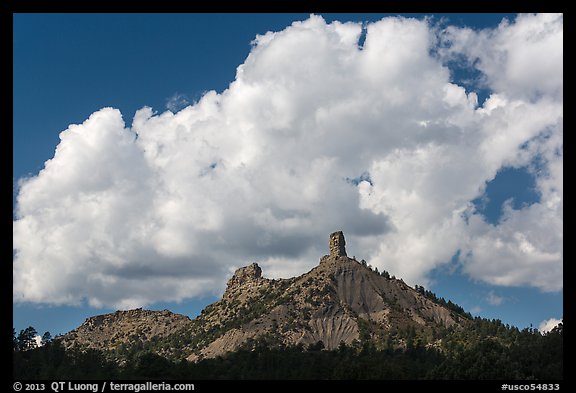 Clouds over Cimarron Range. Chimney Rock National Monument, Colorado, USA (color)