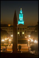 Civic Center Park and Lindsey-Flanigan courthouse at night. Denver, Colorado, USA ( color)
