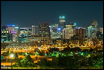 Bridge and city skyline at night. Denver, Colorado, USA ( color)