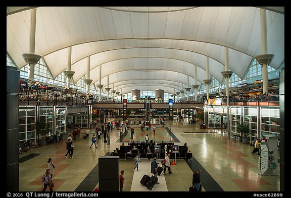 Main concourse, Denver International Airport. Denver, Colorado, USA