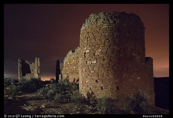 Hovenweep Castle at night. Hovenweep National Monument, Colorado, USA (color)
