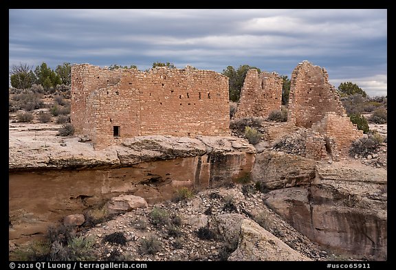 Hovenweep Castle across canyon. Hovenweep National Monument, Colorado, USA