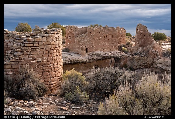 Hovenweep House and Hovenweep Castle. Hovenweep National Monument, Colorado, USA (color)