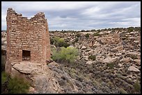 Twin Towers and  Little Ruin Canyon. Hovenweep National Monument, Colorado, USA ( color)