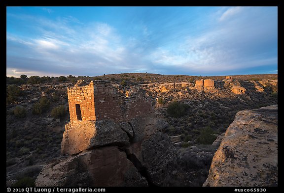 Stronghold House and Little Ruin Canyon. Hovenweep National Monument, Colorado, USA