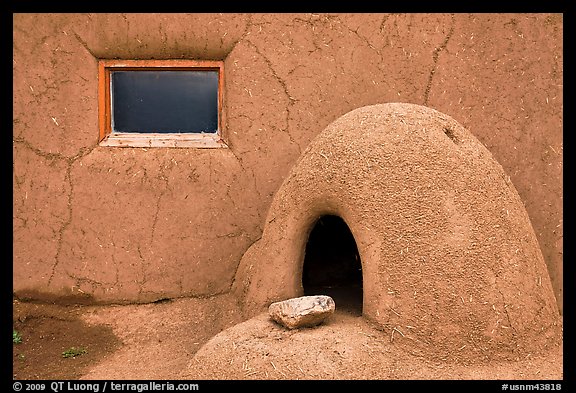 Domed oven and window. Taos, New Mexico, USA (color)
