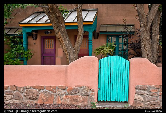 Residential front yard. Taos, New Mexico, USA (color)