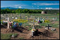 Cemetery and kiva, Picuris Pueblo. New Mexico, USA ( color)
