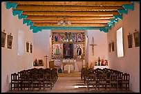 Interior of San Lorenzo Church, Picuris Pueblo. New Mexico, USA ( color)