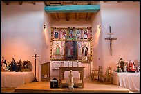 Altar, San Lorenzo Church, Picuris Pueblo. New Mexico, USA ( color)