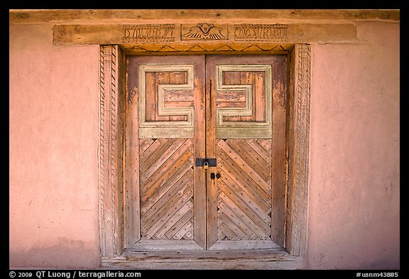 Door of San Jose de Gracia Church. New Mexico, USA (color)