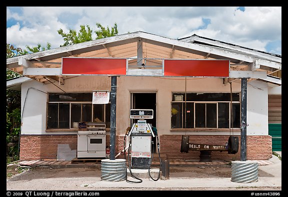 Gas station, Truchas. New Mexico, USA (color)