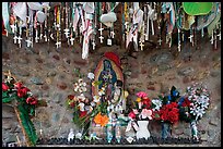 Niche with popular worship objects, Sanctuario de Chimayo. New Mexico, USA
