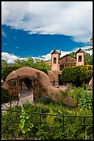 Grounds and shrine, Sanctuario de Chimayo. New Mexico, USA (color)