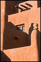 Detail of pueblo style of architecture, Loreto Inn. Santa Fe, New Mexico, USA