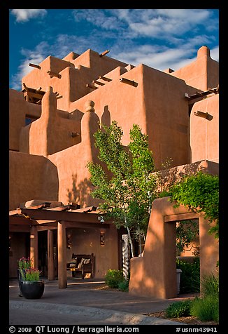 Loreto Inn Entrance. Santa Fe, New Mexico, USA (color)