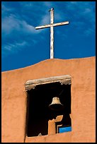 Bell tower, Chapel de San Miguel. Santa Fe, New Mexico, USA (color)