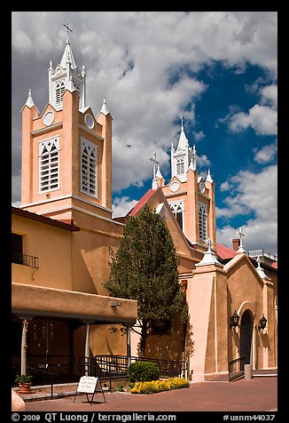 Historic San Felipe de Neri Church on plaza. Albuquerque, New Mexico, USA (color)