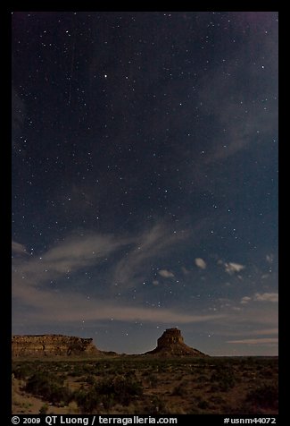 Stars over Fajada Butte. Chaco Culture National Historic Park, New Mexico, USA (color)