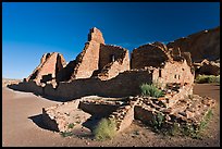 Pueblo Bonito, early morning. Chaco Culture National Historic Park, New Mexico, USA ( color)