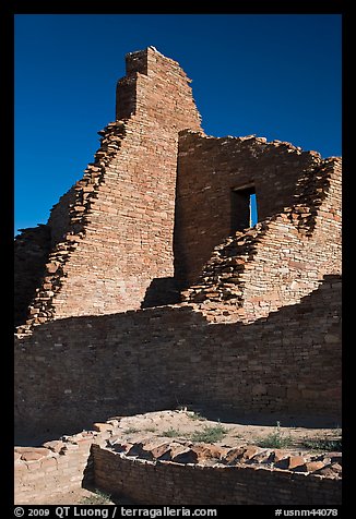 Brick walls, Pueblo Bonito. Chaco Culture National Historic Park, New Mexico, USA (color)