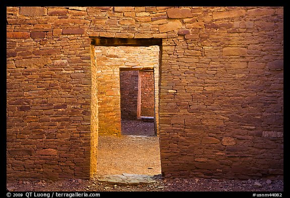 Aligned doorways. Chaco Culture National Historic Park, New Mexico, USA