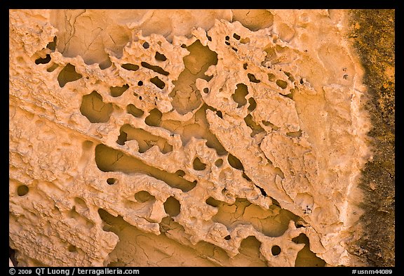Holes in rock. Chaco Culture National Historic Park, New Mexico, USA