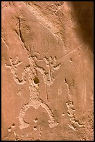 Rock graphics of a man. Chaco Culture National Historic Park, New Mexico, USA ( color)
