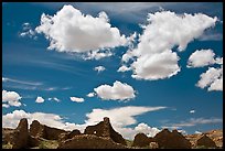 Pueblo Del Arroyo and clouds. Chaco Culture National Historic Park, New Mexico, USA