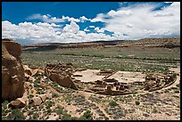 Pueblo Bonito from above. Chaco Culture National Historic Park, New Mexico, USA (color)