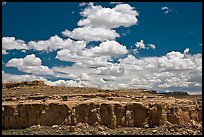 Cliff and clouds. Chaco Culture National Historic Park, New Mexico, USA