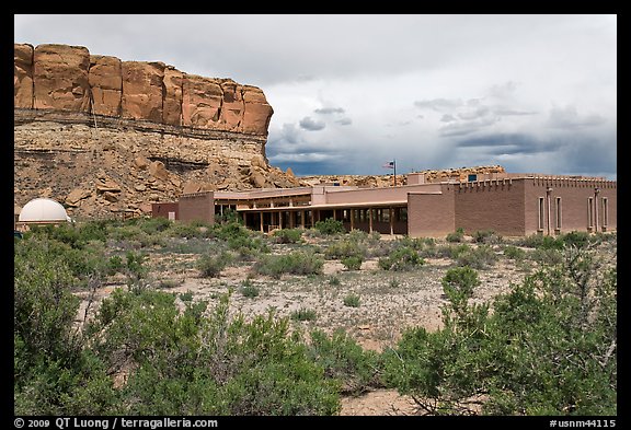 Visitor center. Chaco Culture National Historic Park, New Mexico, USA (color)