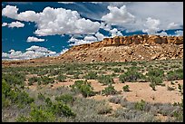 Rim cliffs and clouds. Chaco Culture National Historic Park, New Mexico, USA (color)