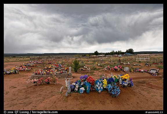Cemetery, Thoreau. New Mexico, USA (color)