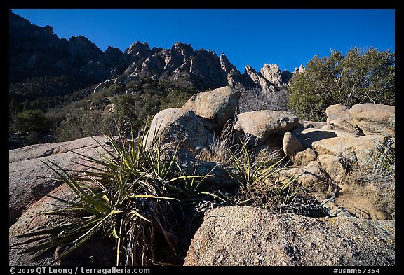 Sotol, Needles, and Organ Needles peaks. Organ Mountains Desert Peaks National Monument, New Mexico, USA