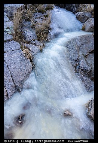 Frozen stream. Organ Mountains Desert Peaks National Monument, New Mexico, USA (color)