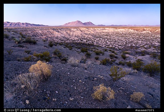 Kilbourne Hole maar volcanic crater, twilight. Organ Mountains Desert Peaks National Monument, New Mexico, USA (color)