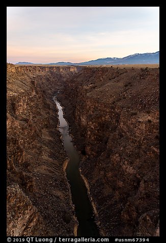Rio Grande Gorge at dawn. Rio Grande Del Norte National Monument, New Mexico, USA