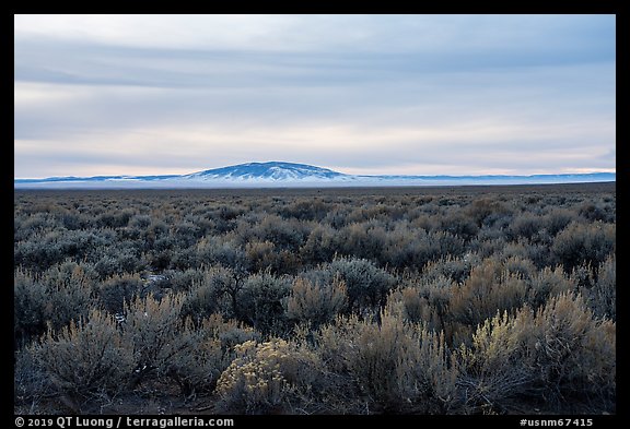 Taos Plateau and San Antonio Mountain in winter. Rio Grande Del Norte National Monument, New Mexico, USA (color)