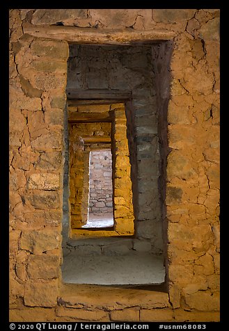 Chacoan doors, West Ruin. Aztek Ruins National Monument, New Mexico, USA (color)