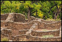 Masonery ruin walls. Aztek Ruins National Monument, New Mexico, USA ( color)