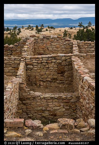 Masonery walls, Atsinna Pueblo. El Morro National Monument, New Mexico, USA