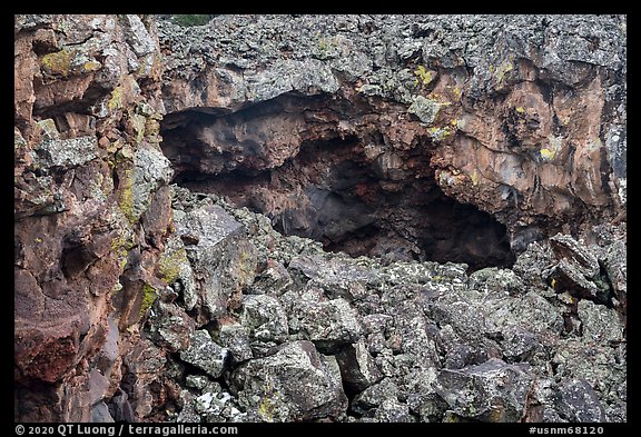 Entrance of lava tube. El Malpais National Monument, New Mexico, USA (color)