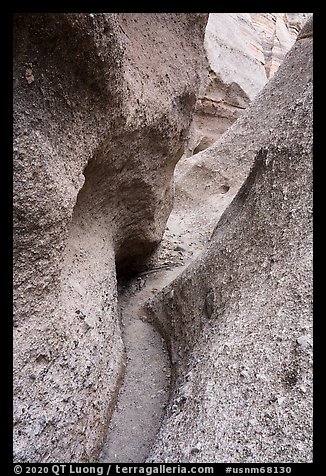 Slot canyon carved in Peralta Tuff. Kasha-Katuwe Tent Rocks National Monument, New Mexico, USA (color)