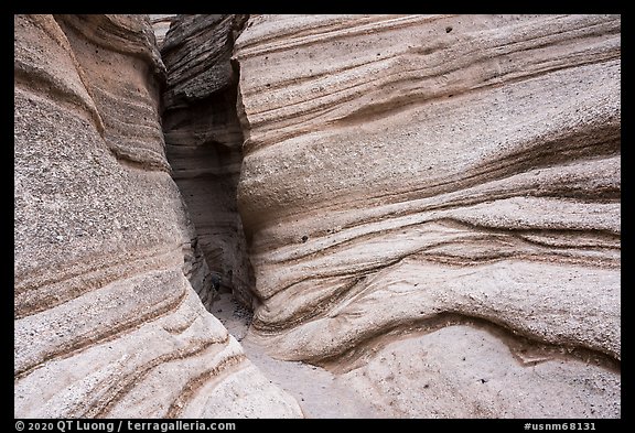 Peralta Tuff slot canyon. Kasha-Katuwe Tent Rocks National Monument, New Mexico, USA (color)