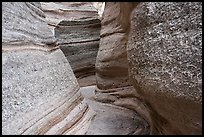 Curvy walls of slot canyon. Kasha-Katuwe Tent Rocks National Monument, New Mexico, USA ( color)
