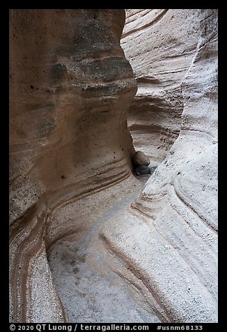 Slot canyon. Kasha-Katuwe Tent Rocks National Monument, New Mexico, USA (color)